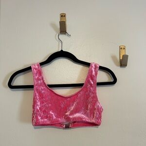 Pink velvet bra-top